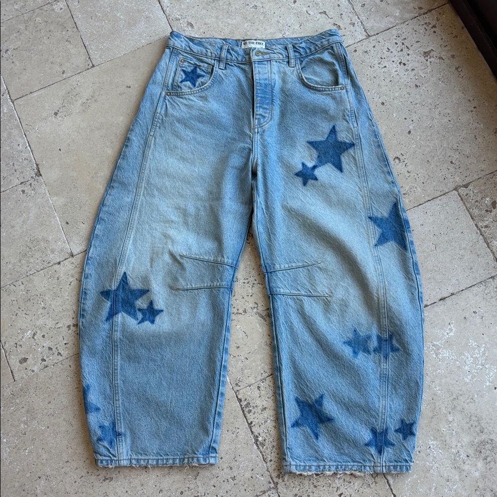 We The Free Star Patterned barrel jeans